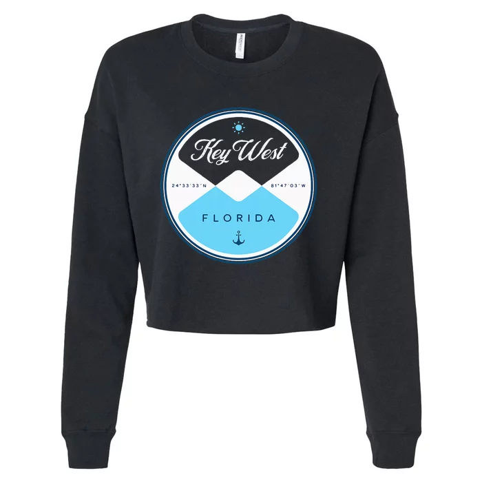 Key West Florida Circle Graphic Cropped Pullover Crew