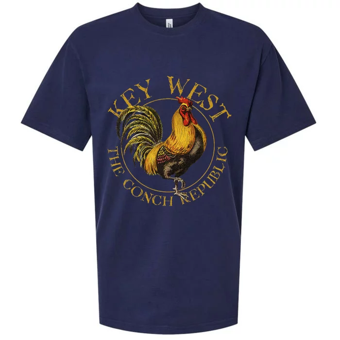 Key West Florida Vintage Rooster Souvenir Sueded Cloud Jersey T-Shirt