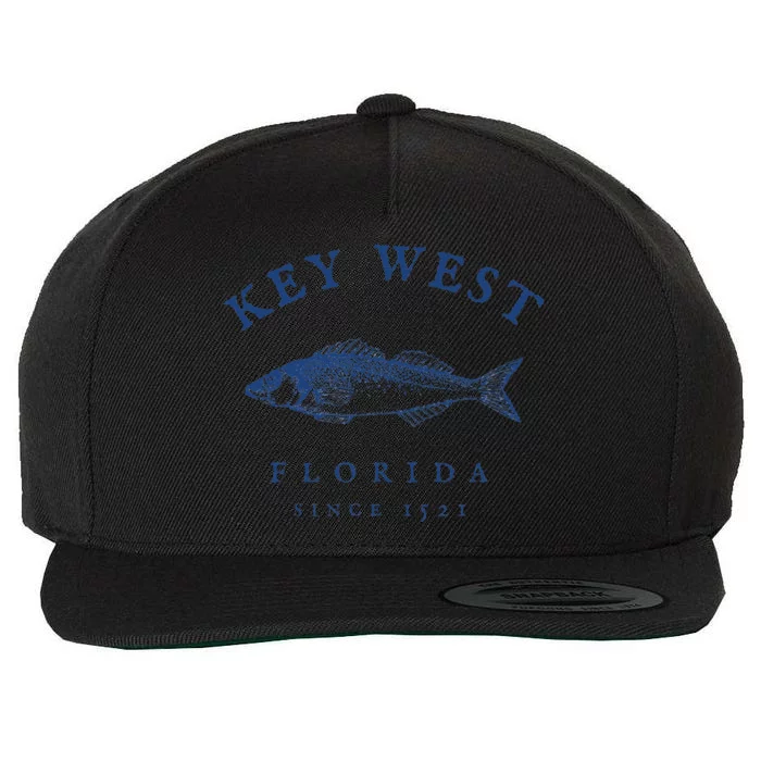 Key West Florida Vintage Fishing Wool Snapback Cap