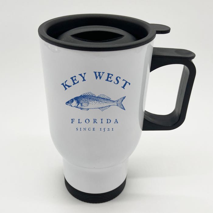 Key West Florida Vintage Fishing Front & Back Stainless Steel Travel Mug