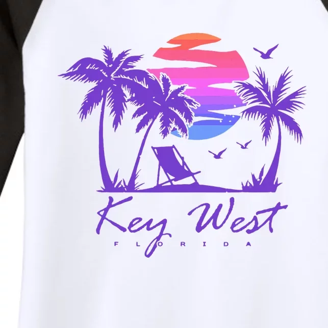 Key West Florida Spring Break Vacation Women's Tri-Blend 3/4-Sleeve Raglan Shirt