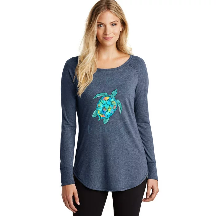 Key West Florida Sea Turtle Women's Perfect Tri Tunic Long Sleeve Shirt