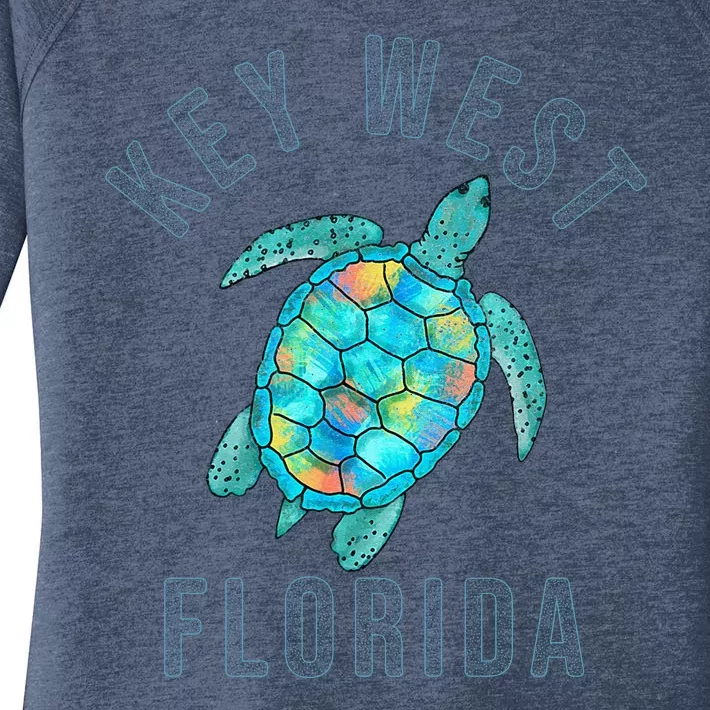 Key West Florida Sea Turtle Women's Perfect Tri Tunic Long Sleeve Shirt