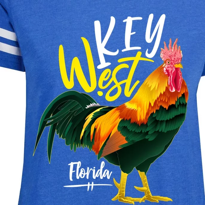 Key West Florida Keys Rooster Vacation Cruise Souvenir Gift Great Gift Enza Ladies Jersey Football T-Shirt