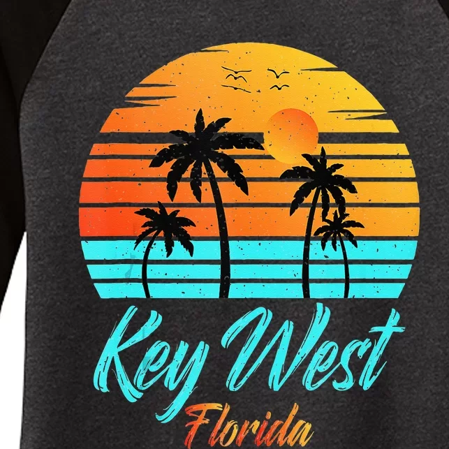 Key West Florida Travel Vacation Getaway Cruise Women's Tri-Blend 3/4-Sleeve Raglan Shirt