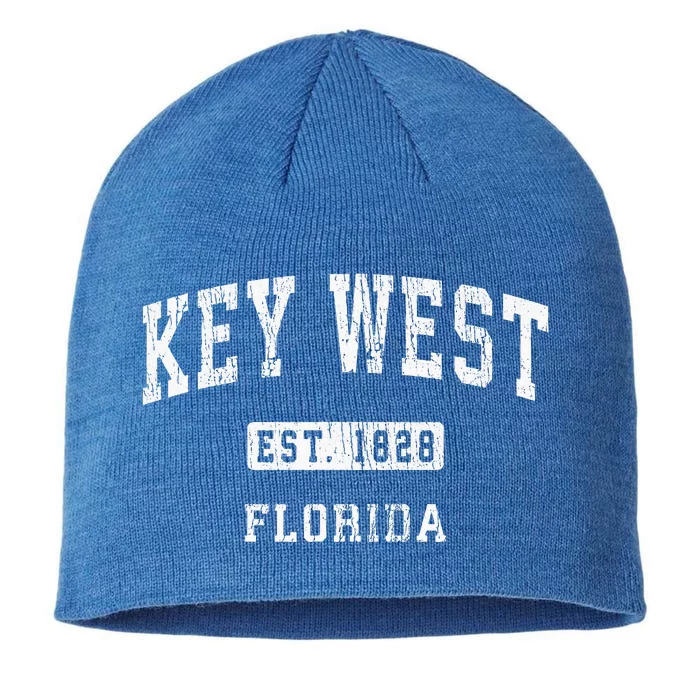 Key West Florida Fl Vintage Athletic Sports 8 1/2in Sustainable Knit Beanie