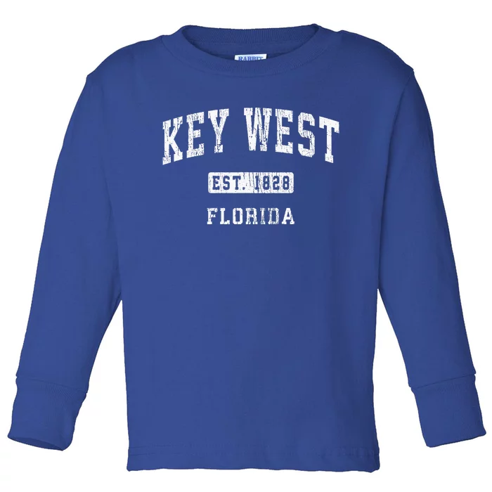 Key West Florida Fl Vintage Athletic Sports Toddler Long Sleeve Shirt