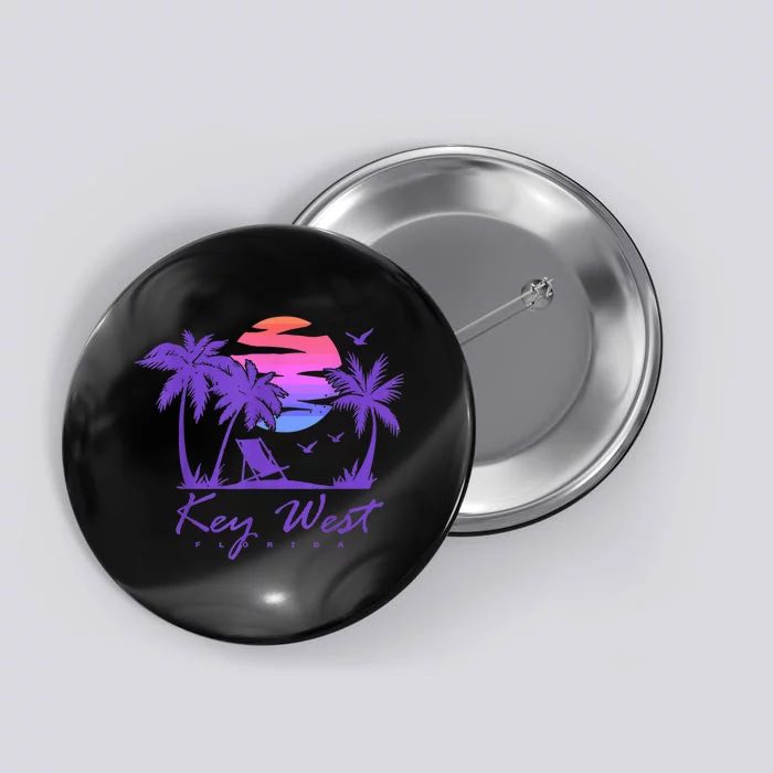 KEY WEST FLORIDA Spring Break Vacation Retro Vintage Sunset Button