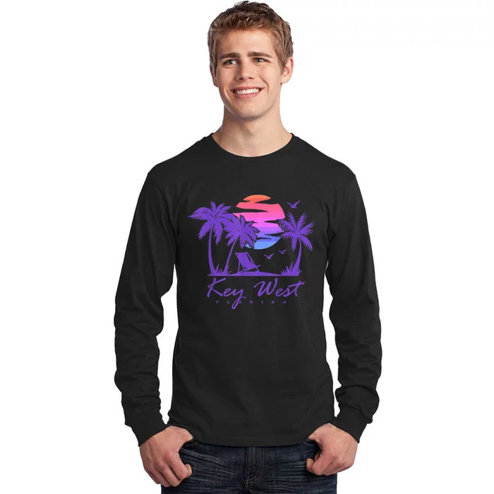 KEY WEST FLORIDA Spring Break Vacation Retro Vintage Sunset Tall Long Sleeve T-Shirt