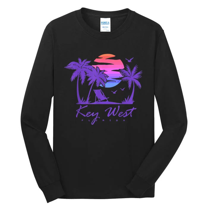 KEY WEST FLORIDA Spring Break Vacation Retro Vintage Sunset Tall Long Sleeve T-Shirt