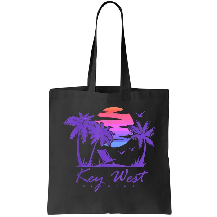 KEY WEST FLORIDA Spring Break Vacation Retro Vintage Sunset Tote Bag