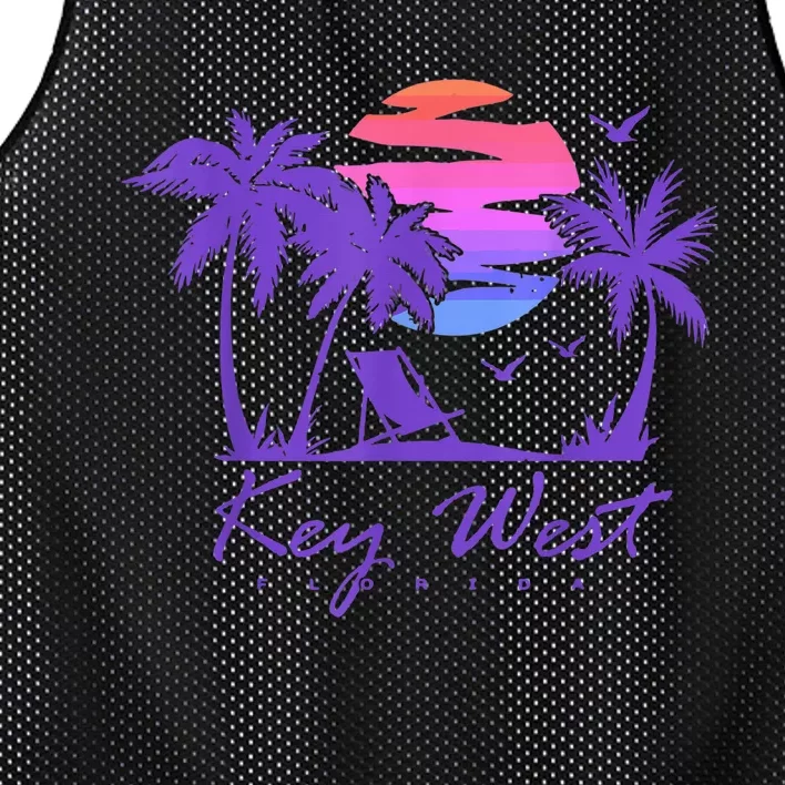 KEY WEST FLORIDA Spring Break Vacation Retro Vintage Sunset Mesh Reversible Basketball Jersey Tank