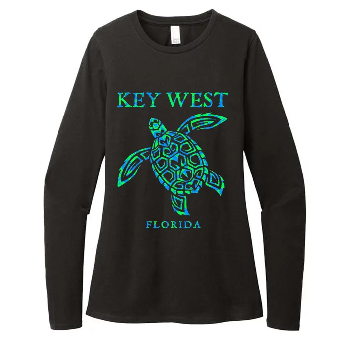 Key West Florida Sea Turtle Retro Boy Girl Vacation Souvenir Womens CVC Long Sleeve Shirt