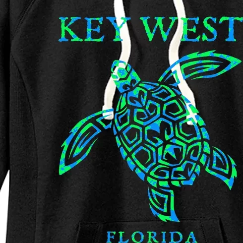 Key West Florida Sea Turtle Retro Boy Girl Vacation Souvenir Women's Fleece Hoodie