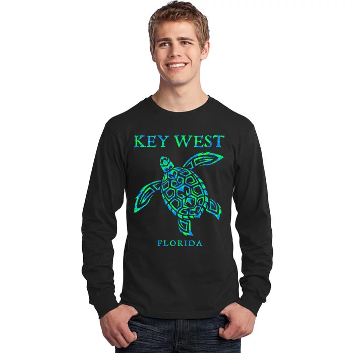 Key West Florida Sea Turtle Retro Boy Girl Vacation Souvenir Tall Long Sleeve T-Shirt