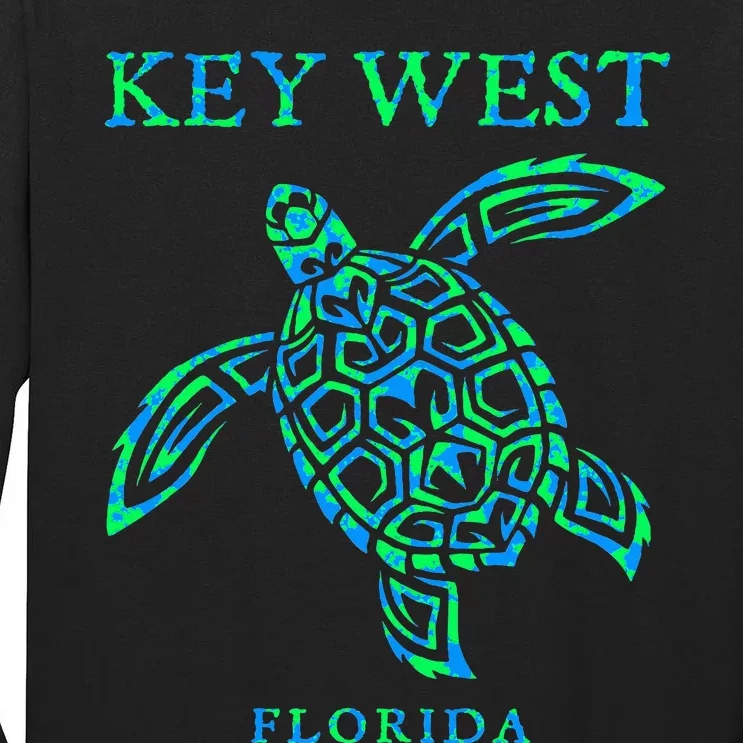 Key West Florida Sea Turtle Retro Boy Girl Vacation Souvenir Tall Long Sleeve T-Shirt