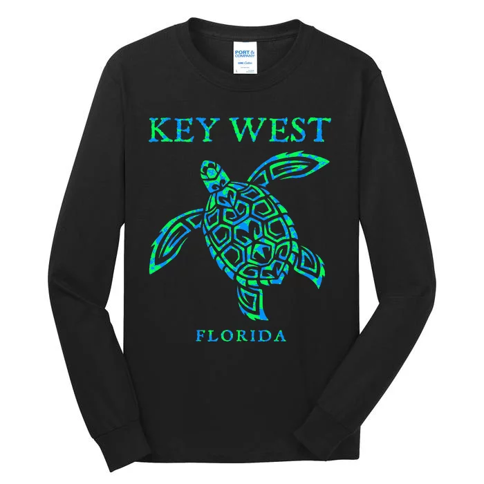 Key West Florida Sea Turtle Retro Boy Girl Vacation Souvenir Tall Long Sleeve T-Shirt