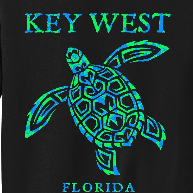 Key West Florida Sea Turtle Retro Boy Girl Vacation Souvenir Tall Sweatshirt