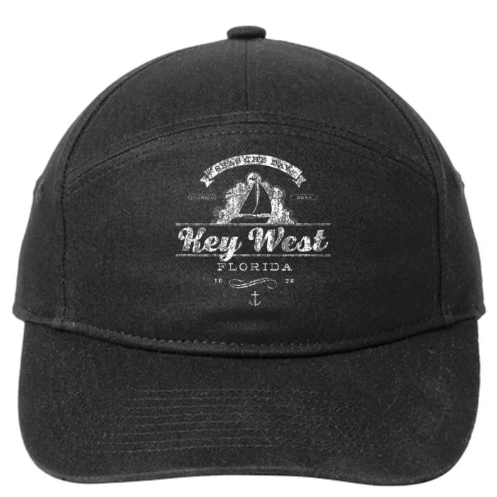 Key West Fl Sailboat Nautical 7-Panel Snapback Hat