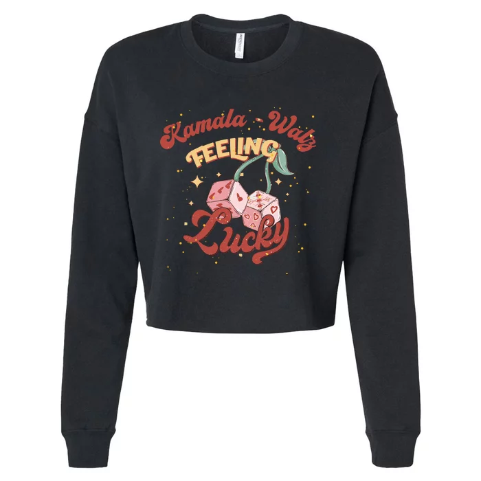 Kamala Walz Feeling Lucky Cropped Pullover Crew