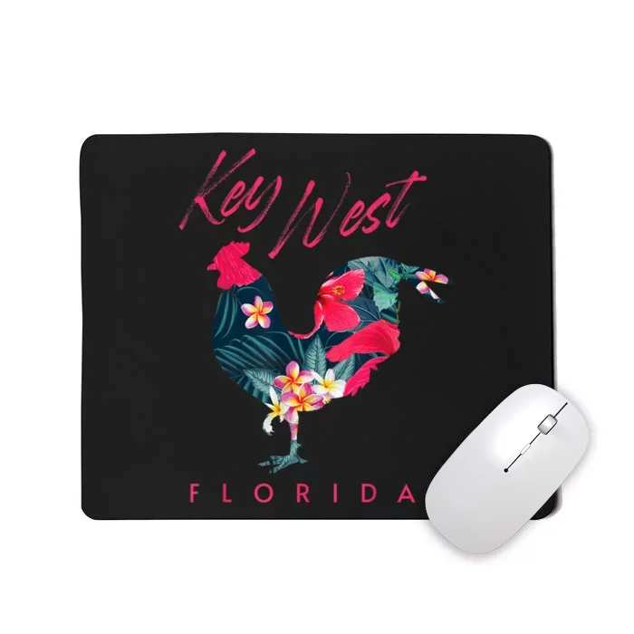 Key West Florida Chicken Lover Flower Hibiscus Souvenir Mousepad