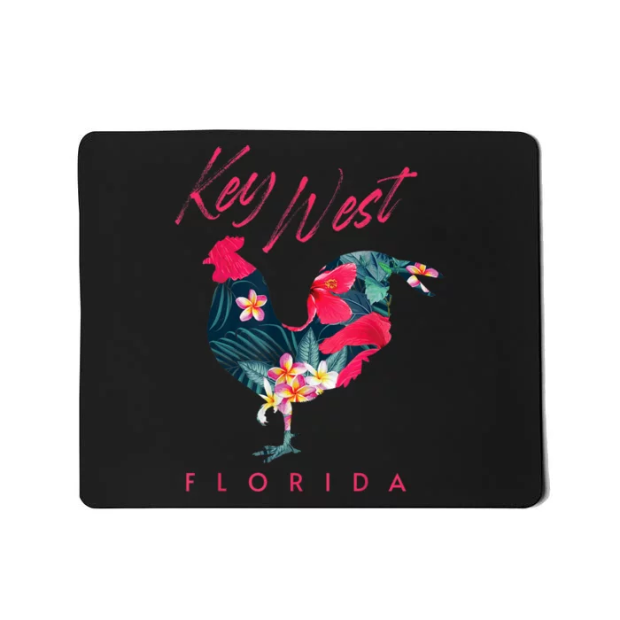 Key West Florida Chicken Lover Flower Hibiscus Souvenir Mousepad