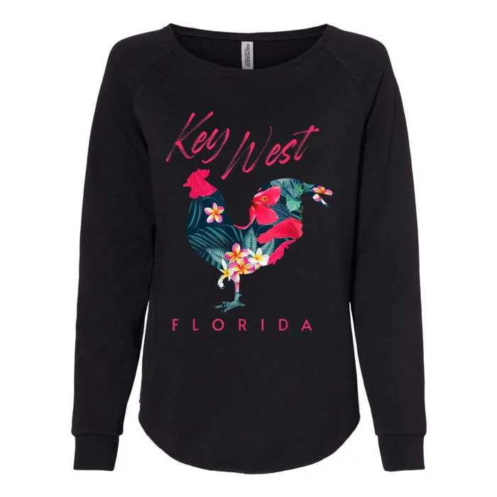 Key West Florida Chicken Lover Flower Hibiscus Souvenir Womens California Wash Sweatshirt