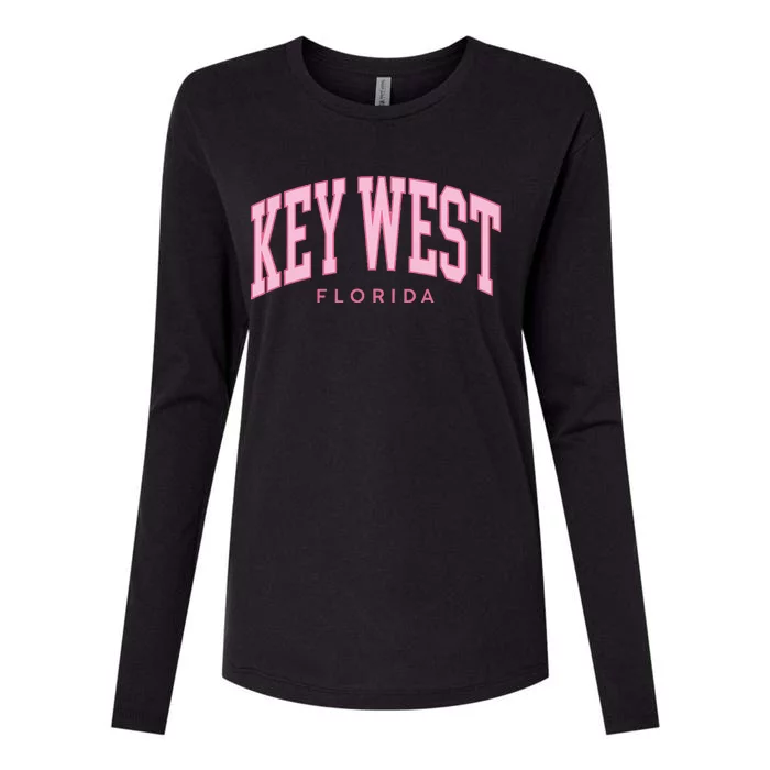 Key West Florida Summer Retro Preppy Throwback Womens Cotton Relaxed Long Sleeve T-Shirt