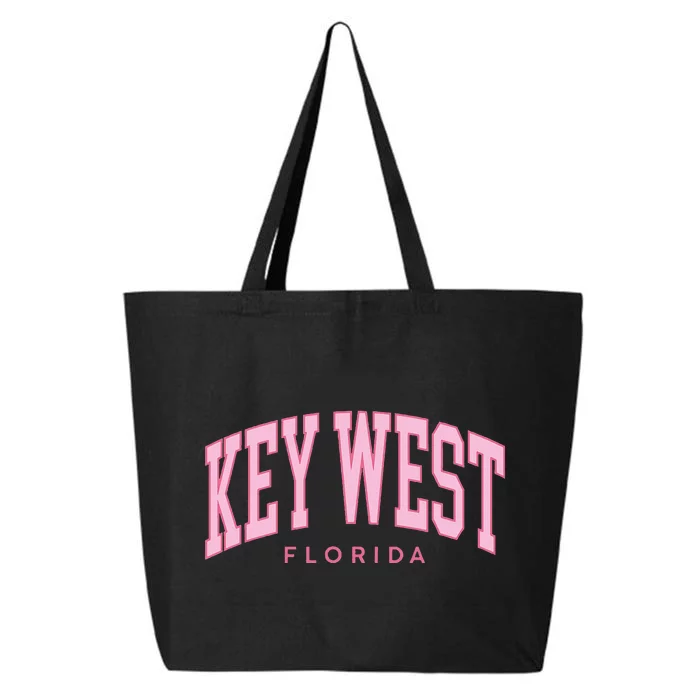 Key West Florida Summer Retro Preppy Throwback 25L Jumbo Tote