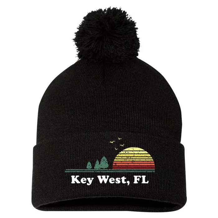 Key West Florida Home Souvenir Print Pom Pom 12in Knit Beanie