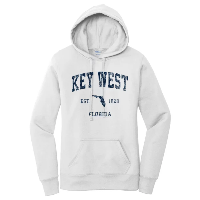 Key West Florida Fl Vintage Athletic Sports Design Women's Pullover Hoodie