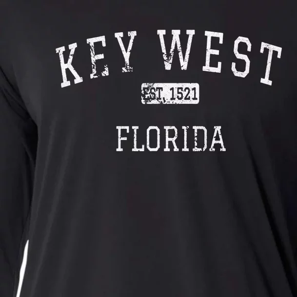 Key West Florida FL Vintage Cooling Performance Long Sleeve Crew