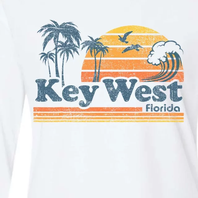 Key West Florida Beach Vintage Spring Break Vacation Womens Cotton Relaxed Long Sleeve T-Shirt