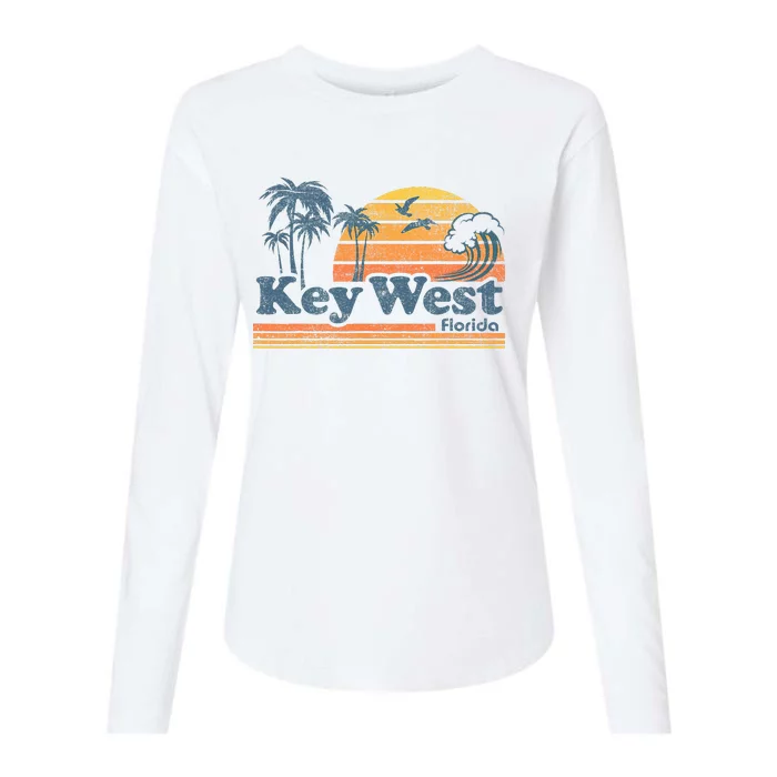 Key West Florida Beach Vintage Spring Break Vacation Womens Cotton Relaxed Long Sleeve T-Shirt