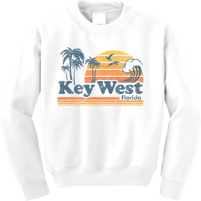 Key West Florida Beach Vintage Spring Break Vacation Kids Sweatshirt