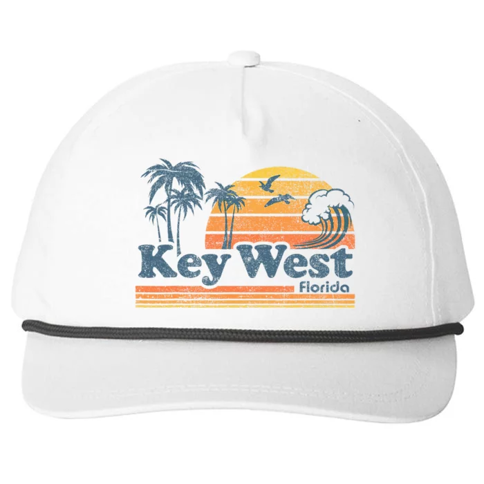 Key West Florida Beach Vintage Spring Break Vacation Snapback Five-Panel Rope Hat