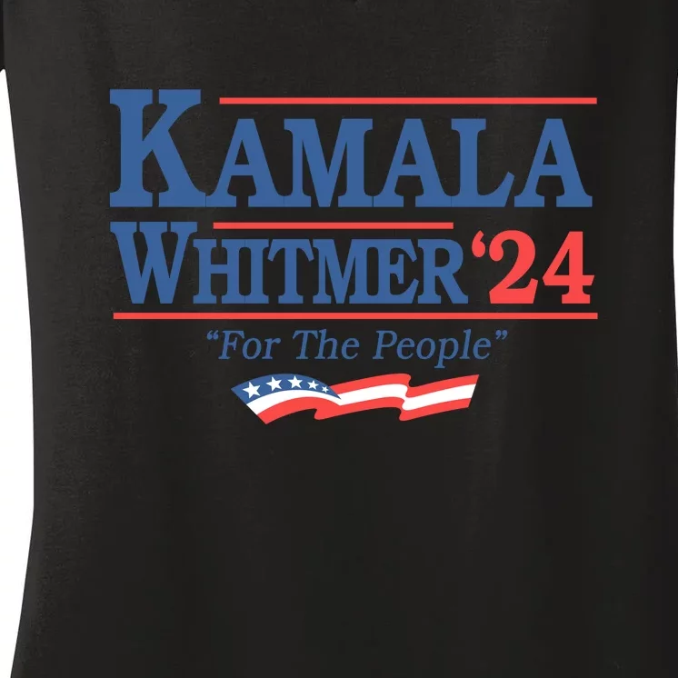 Kamala Whitmer For The People Political Graphic Women's V-Neck T-Shirt