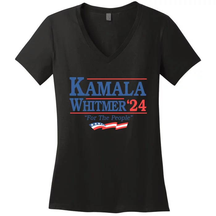 Kamala Whitmer For The People Political Graphic Women's V-Neck T-Shirt