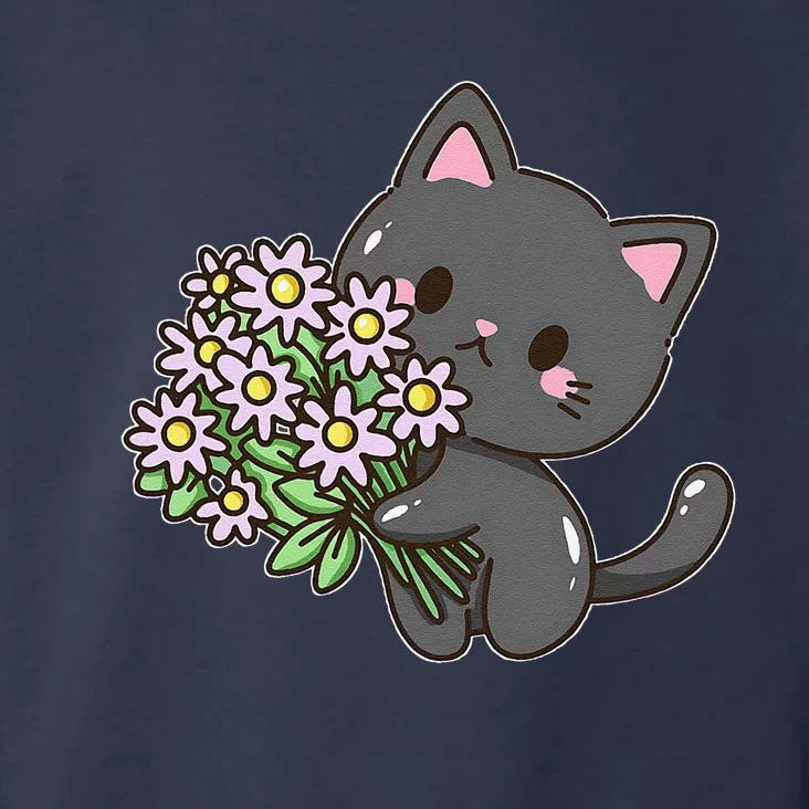 Kitty With Flowers Toddler Hoodie