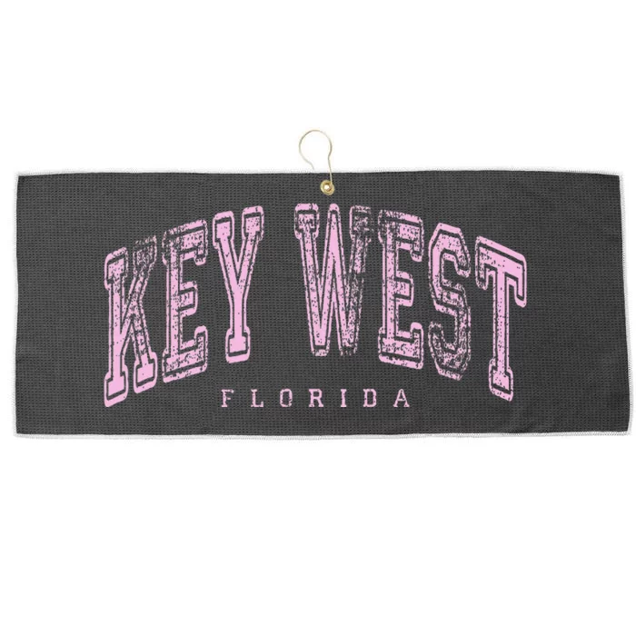 Key West Florida Keys Vintage Retro Us City State Travel Large Microfiber Waffle Golf Towel