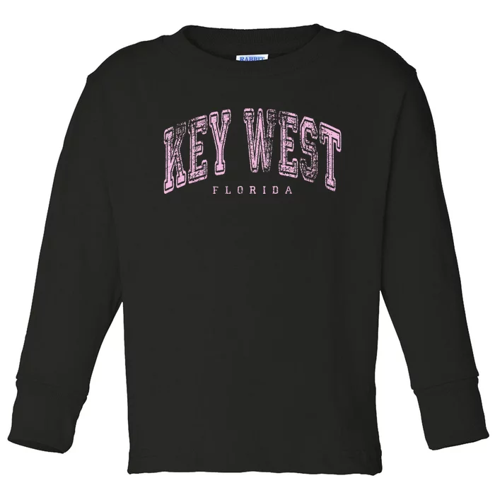 Key West Florida Keys Vintage Retro Us City State Travel Toddler Long Sleeve Shirt