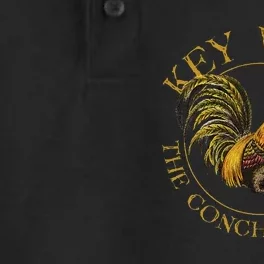 Key West Florida Vintage Rooster Design Souvenir Dry Zone Grid Performance Polo