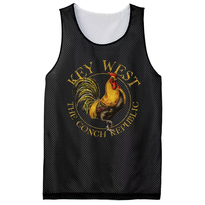 Key West Florida Vintage Rooster Design Souvenir Mesh Reversible Basketball Jersey Tank