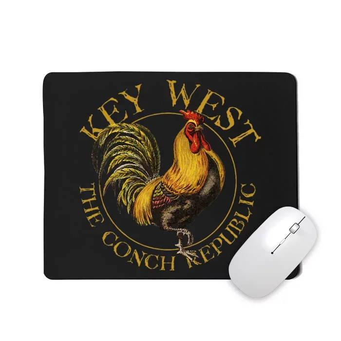 Key West Florida Vintage Rooster Design Souvenir Mousepad