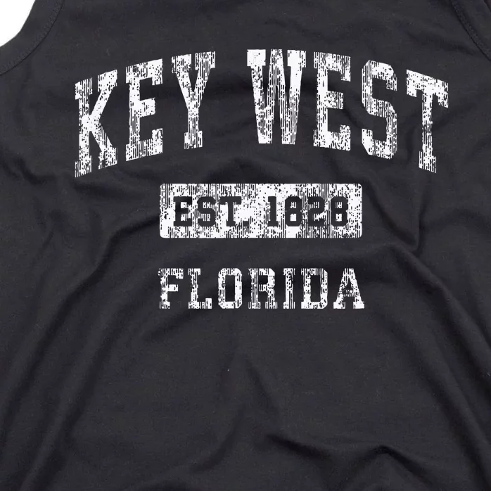 Key West Florida FL Vintage Established Sports Design Tank Top