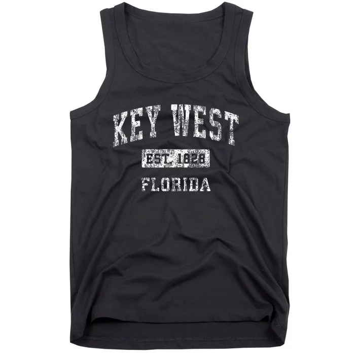 Key West Florida FL Vintage Established Sports Design Tank Top