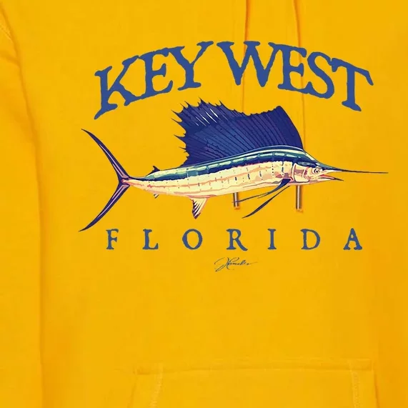 Key West Fl Vintage Sailfish Premium Hoodie