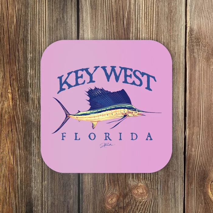 Key West Fl Vintage Sailfish Coaster