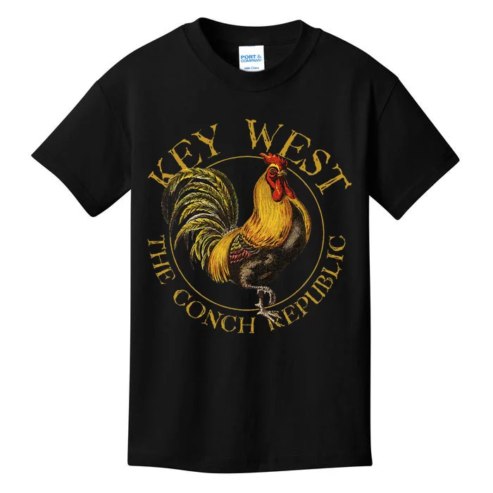 Key West Florida Vintage Rooster Souvenir Kids T-Shirt