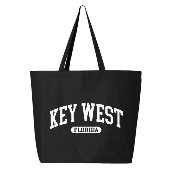 Key West Florida Vacation Souvenir Vintage Arched Text 25L Jumbo Tote